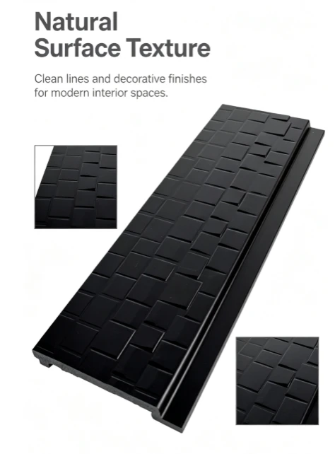 Modern Black Mosaic PS Wall Panel factory