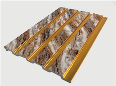 Glänzendes Marmor PS Golden Line Home Wandpaneel